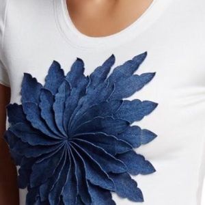 Gracia Denim Flower sleeveless Top